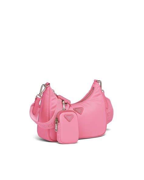 prada re nylon bag pink|Prada nylon tessuto shoulder bag.